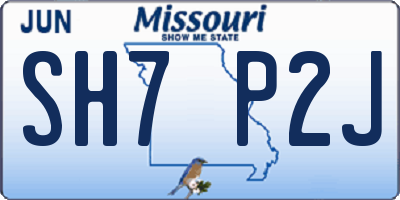 MO license plate SH7P2J