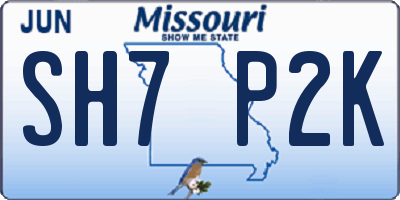 MO license plate SH7P2K