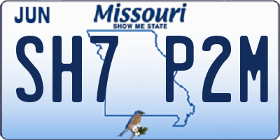 MO license plate SH7P2M