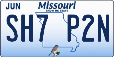 MO license plate SH7P2N
