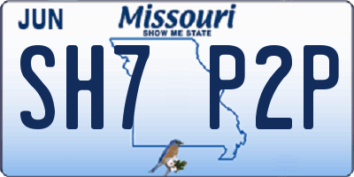 MO license plate SH7P2P
