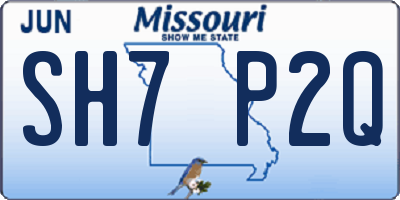 MO license plate SH7P2Q
