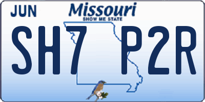 MO license plate SH7P2R