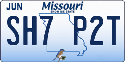 MO license plate SH7P2T