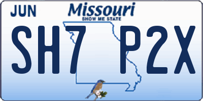 MO license plate SH7P2X
