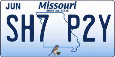 MO license plate SH7P2Y