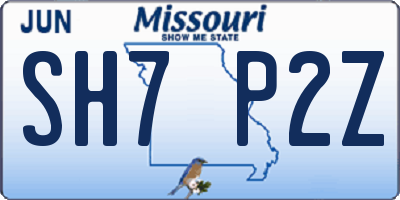 MO license plate SH7P2Z