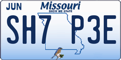 MO license plate SH7P3E