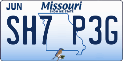 MO license plate SH7P3G