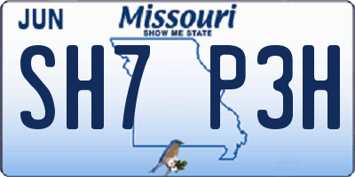 MO license plate SH7P3H