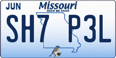 MO license plate SH7P3L