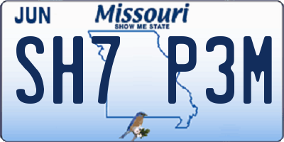 MO license plate SH7P3M