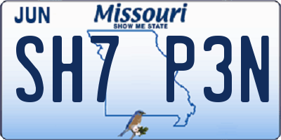 MO license plate SH7P3N