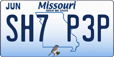 MO license plate SH7P3P