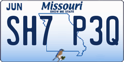 MO license plate SH7P3Q