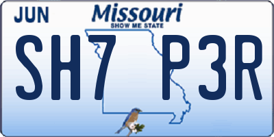 MO license plate SH7P3R