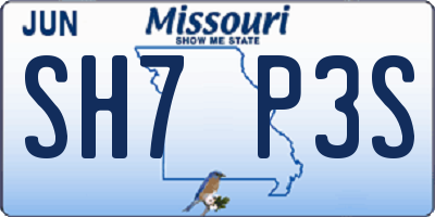 MO license plate SH7P3S