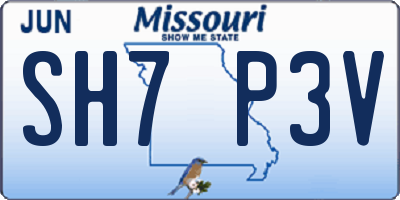 MO license plate SH7P3V