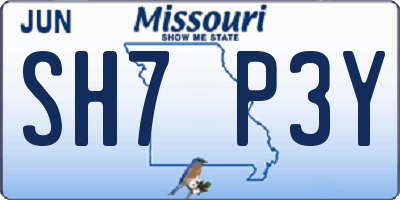 MO license plate SH7P3Y