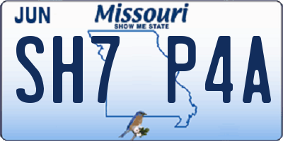 MO license plate SH7P4A