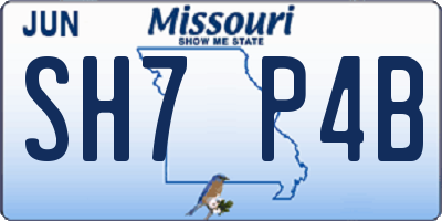 MO license plate SH7P4B