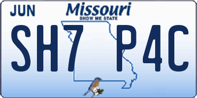 MO license plate SH7P4C