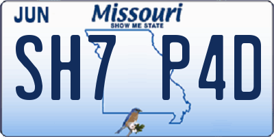 MO license plate SH7P4D