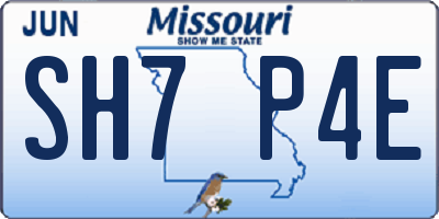 MO license plate SH7P4E