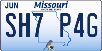 MO license plate SH7P4G