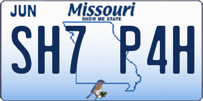 MO license plate SH7P4H