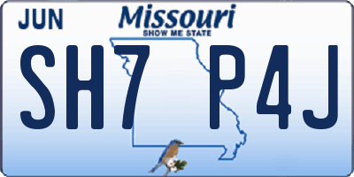 MO license plate SH7P4J