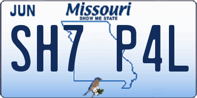 MO license plate SH7P4L