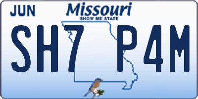 MO license plate SH7P4M