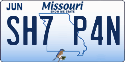 MO license plate SH7P4N