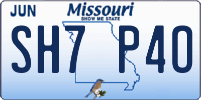 MO license plate SH7P4O