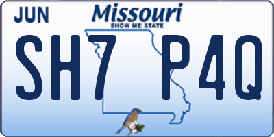MO license plate SH7P4Q