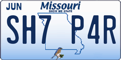 MO license plate SH7P4R