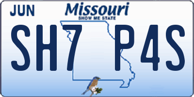 MO license plate SH7P4S