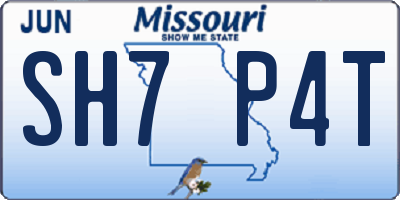MO license plate SH7P4T