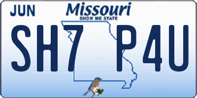 MO license plate SH7P4U