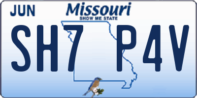 MO license plate SH7P4V