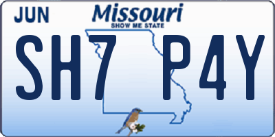 MO license plate SH7P4Y