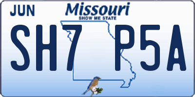 MO license plate SH7P5A