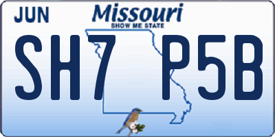 MO license plate SH7P5B