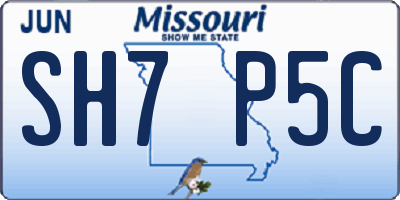 MO license plate SH7P5C