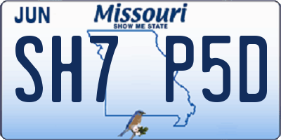 MO license plate SH7P5D