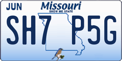 MO license plate SH7P5G