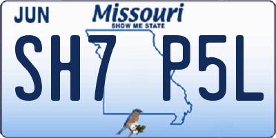 MO license plate SH7P5L