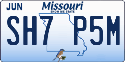 MO license plate SH7P5M