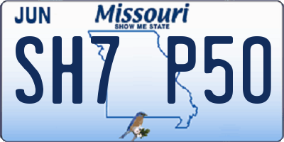 MO license plate SH7P5O